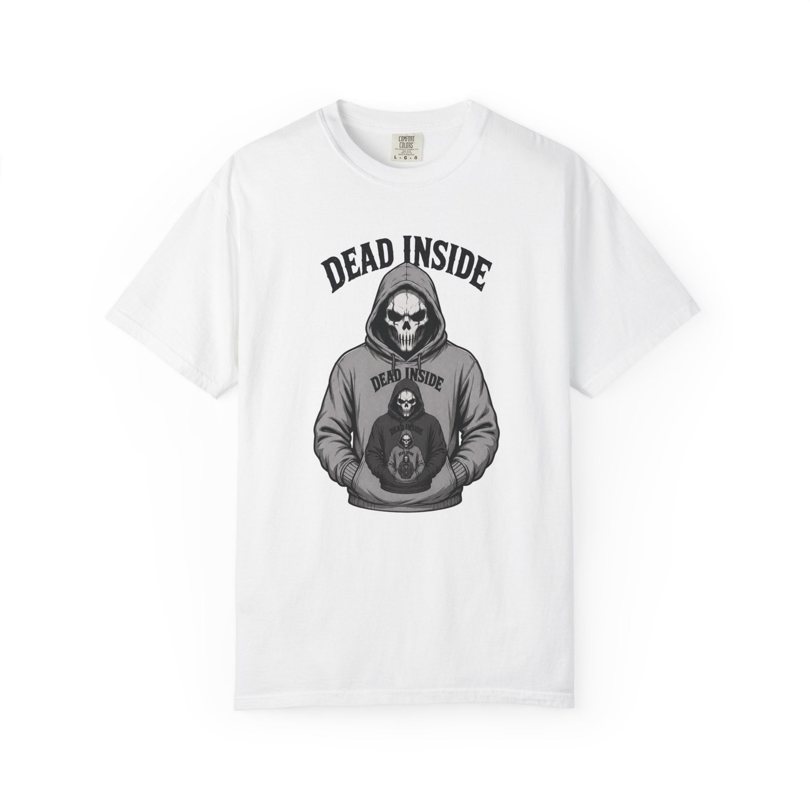 Biker Garment-Dyed T-shirt - Comfort Colors 1717 - Skeleton Wearing a Hoodie of a Skeleton Wearing a Hoodie - Image 8
