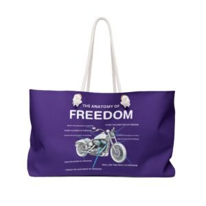 The Anatomy of Freedom - Motorcycles Bikers Motobikes Scooters - Purple - Weekender Bag - Tote
