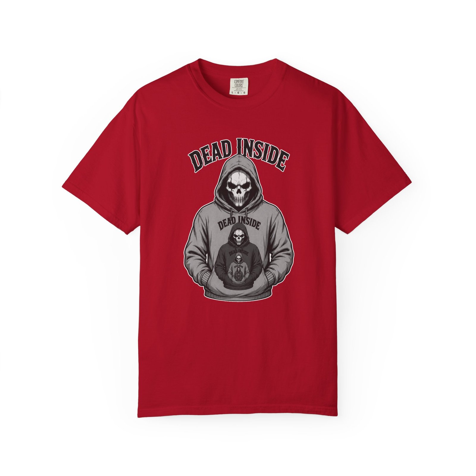 Biker Garment-Dyed T-shirt - Comfort Colors 1717 - Skeleton Wearing a Hoodie of a Skeleton Wearing a Hoodie - Image 13