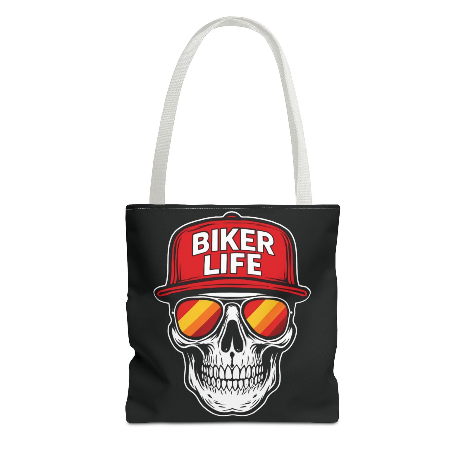 Tote Bag - Biker Life - Skull Wearing a Snapback Cap and Sunglasses - Image 13