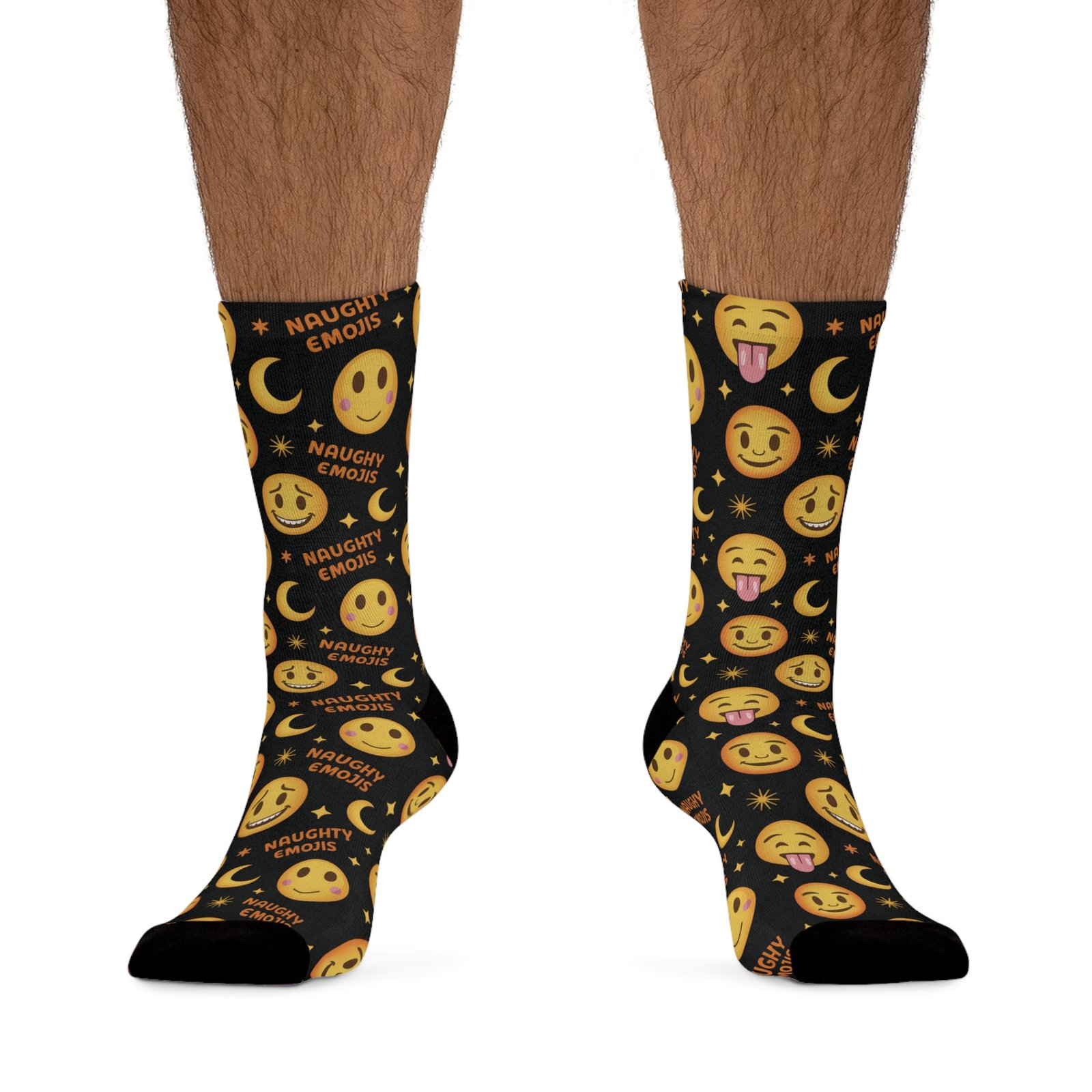 Naughty Emojis Pattern Recycled Poly Socks - Biker Eco-Friendly Gift for Motorcycle Lovers - Image 4