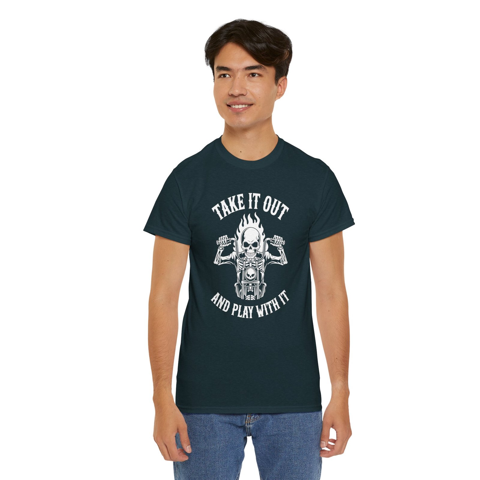 Motorcycle T-Shirt - Take it Out and Play with it - Skeleton Rider - Color Choice - Unisex Tee - Image 7