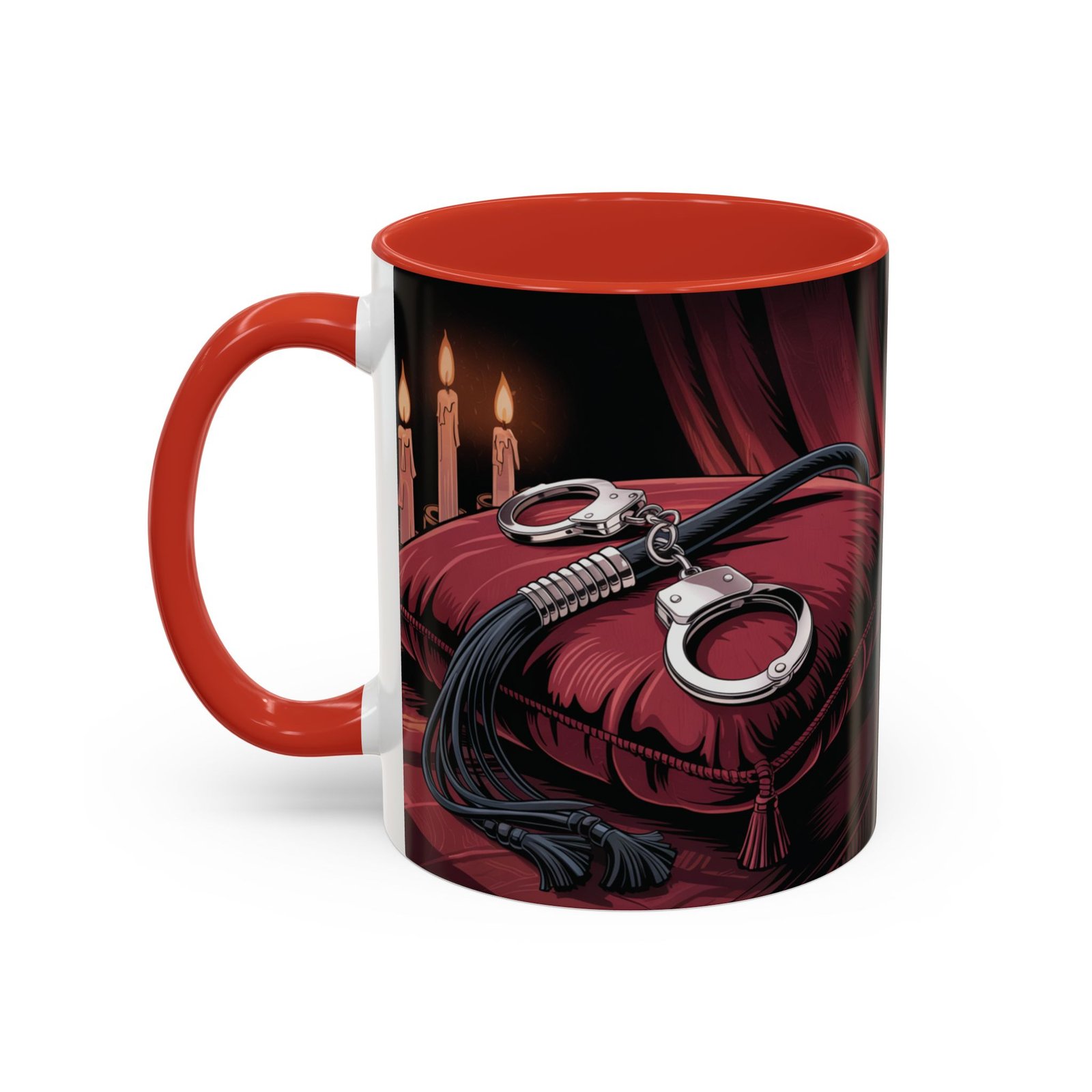 Seductive Handcuff Accent - Candles and a Whip - Bondage Theme - Choice of Colors - Coffee Mug - 11 & 15oz - Image 20