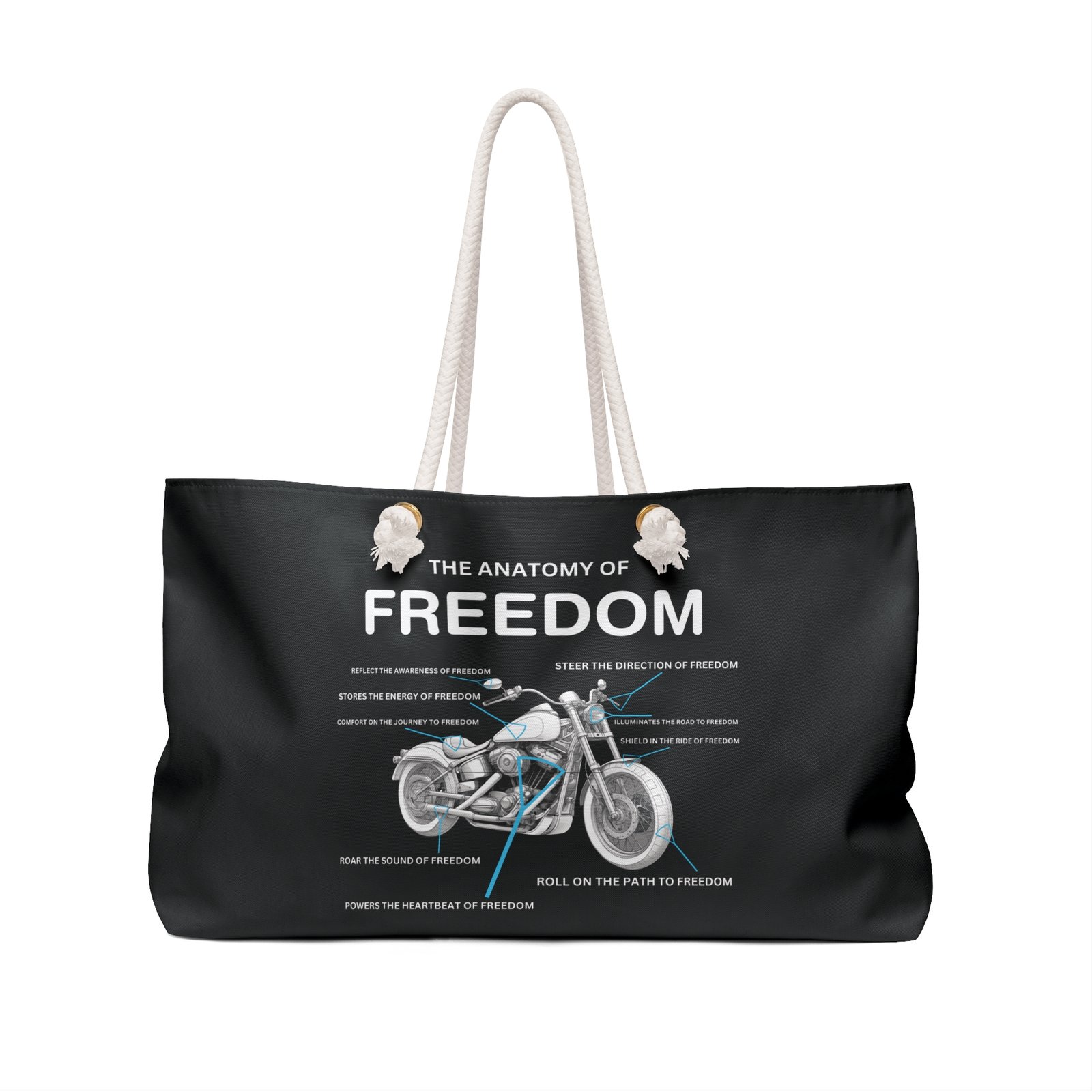 The Anatomy of Freedom - Motorcycles Bikers Motobikes Scooters - Weekender Bag - Tote - Image 2
