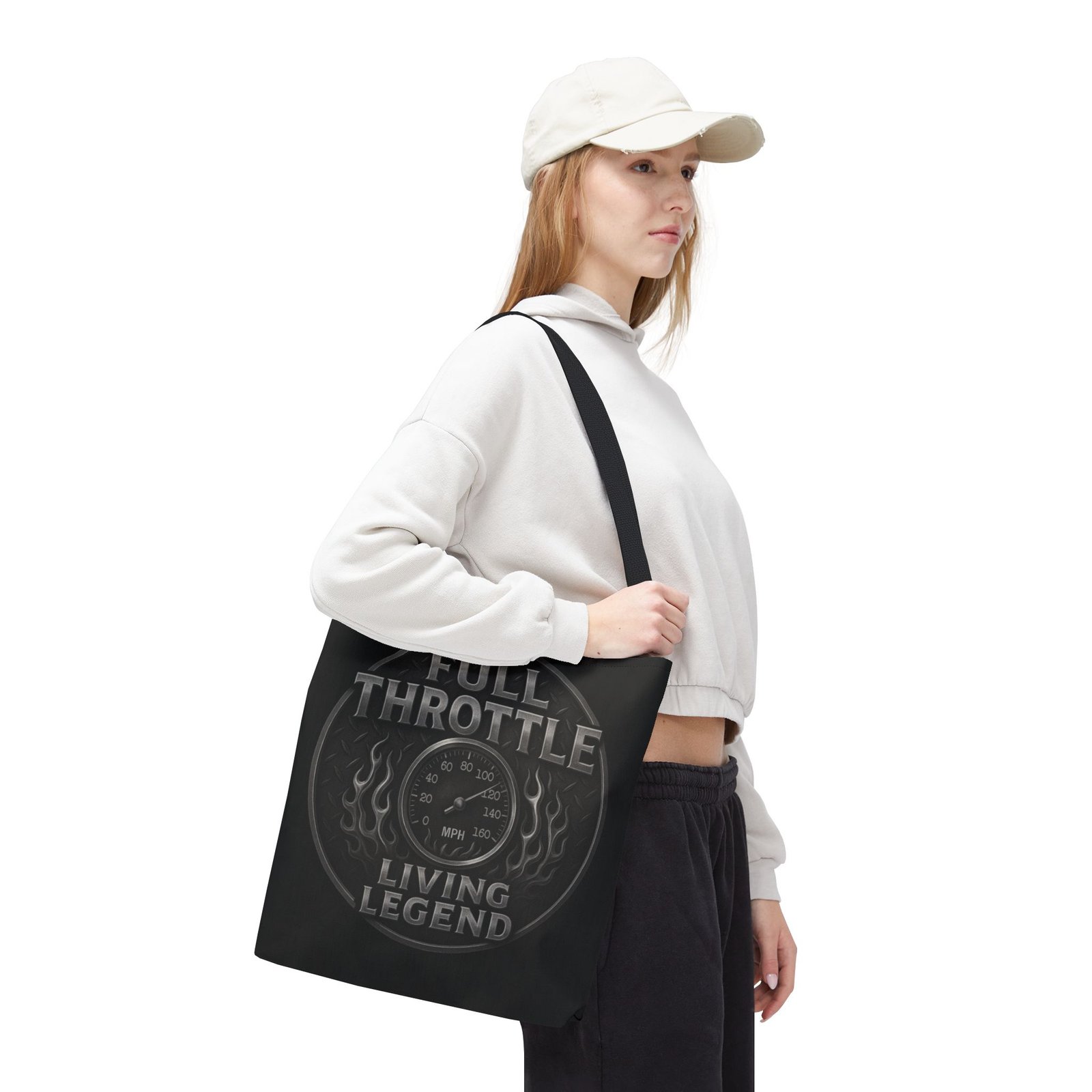 Tote Bag - Full Throttle Living Legend - Speedometer - Motorcycle - Biker Life - Image 6