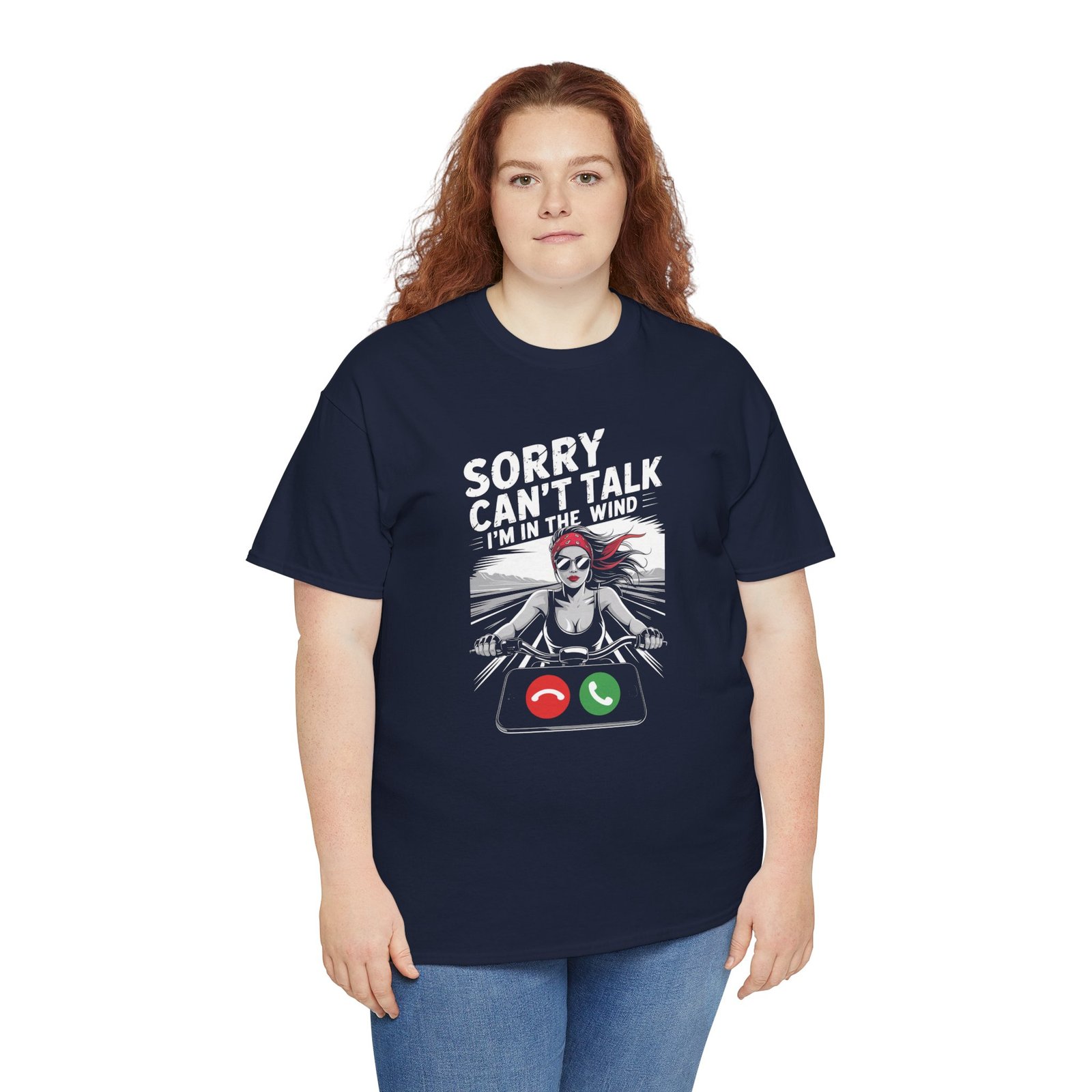 Motorcycle T-Shirt - Sorry Can't Talk I'm in the Wind - Female Biker Excuse - Unisex Tee - Image 6