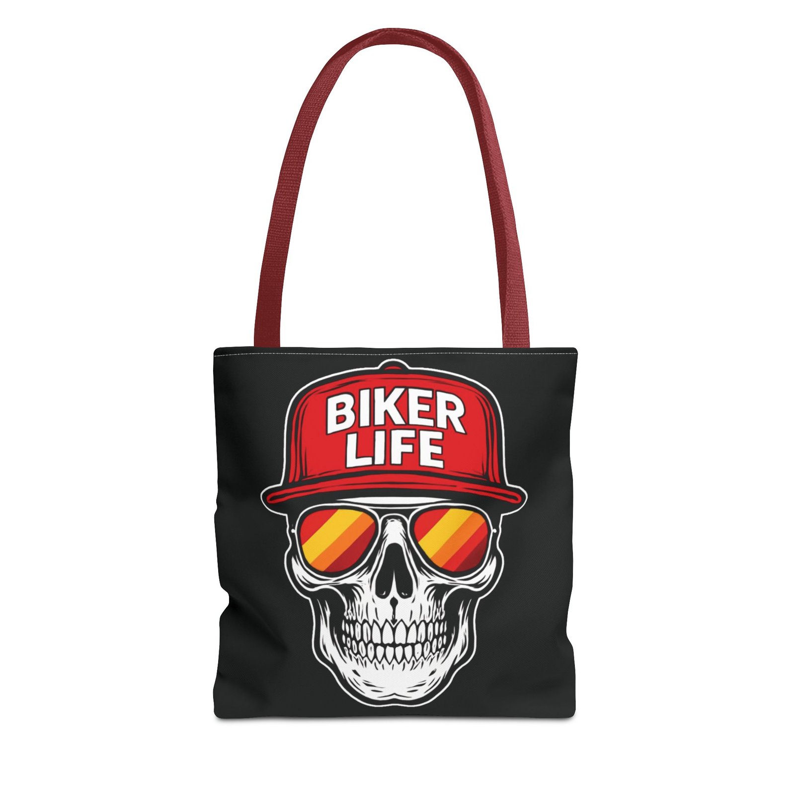 Tote Bag - Biker Life - Skull Wearing a Snapback Cap and Sunglasses - Image 7