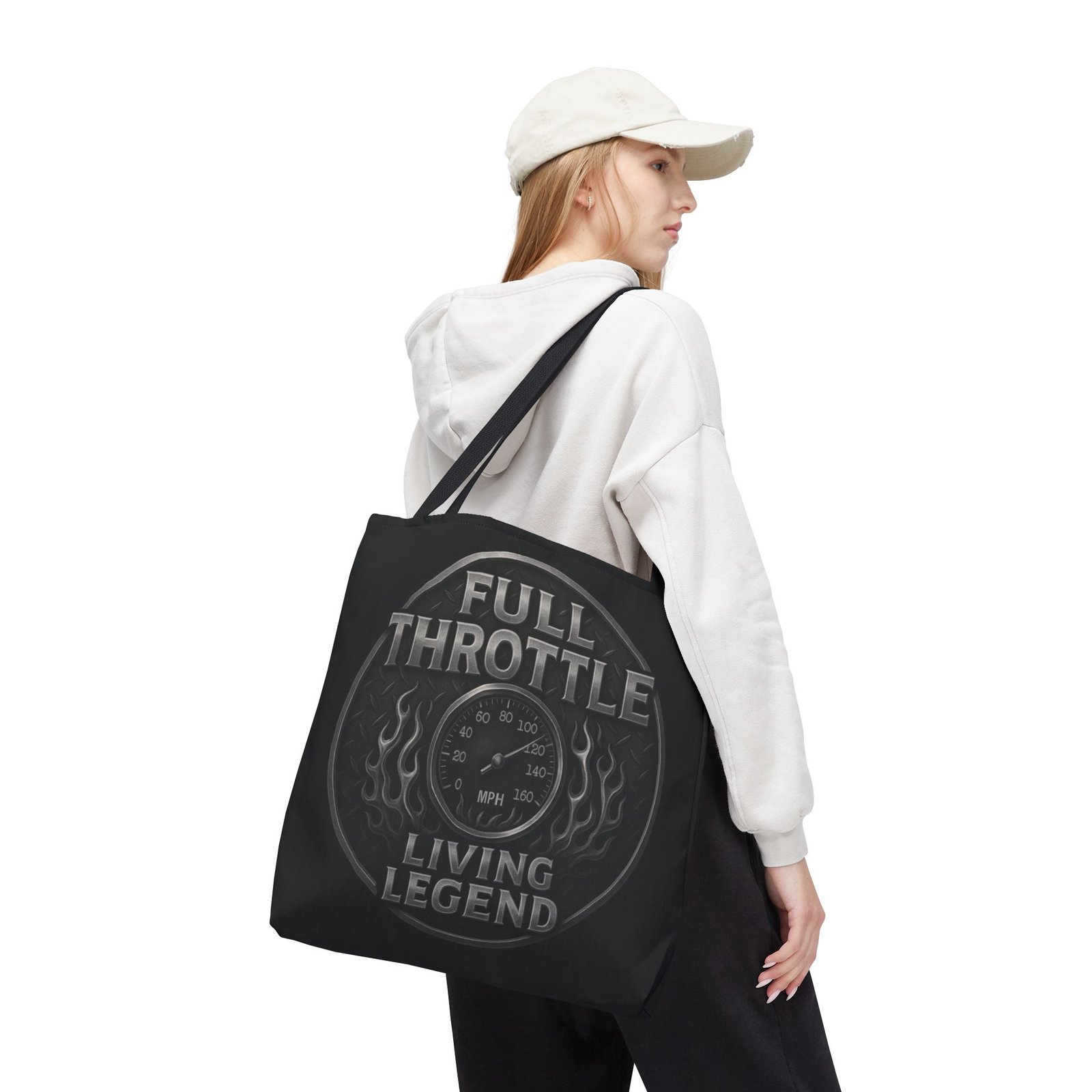 Tote Bag - Full Throttle Living Legend - Speedometer - Motorcycle - Biker Life - Image 9