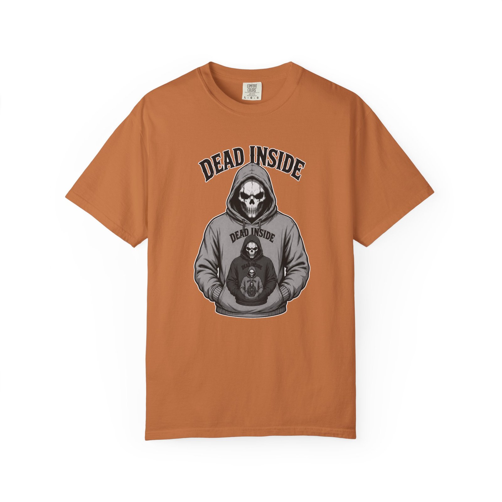 Biker Garment-Dyed T-shirt - Comfort Colors 1717 - Skeleton Wearing a Hoodie of a Skeleton Wearing a Hoodie - Image 16