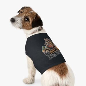 Stay Wild - Coyote Riding Motorcycle - Dog or Cat Tee - Black - T-Shirt - Pet Tank Top