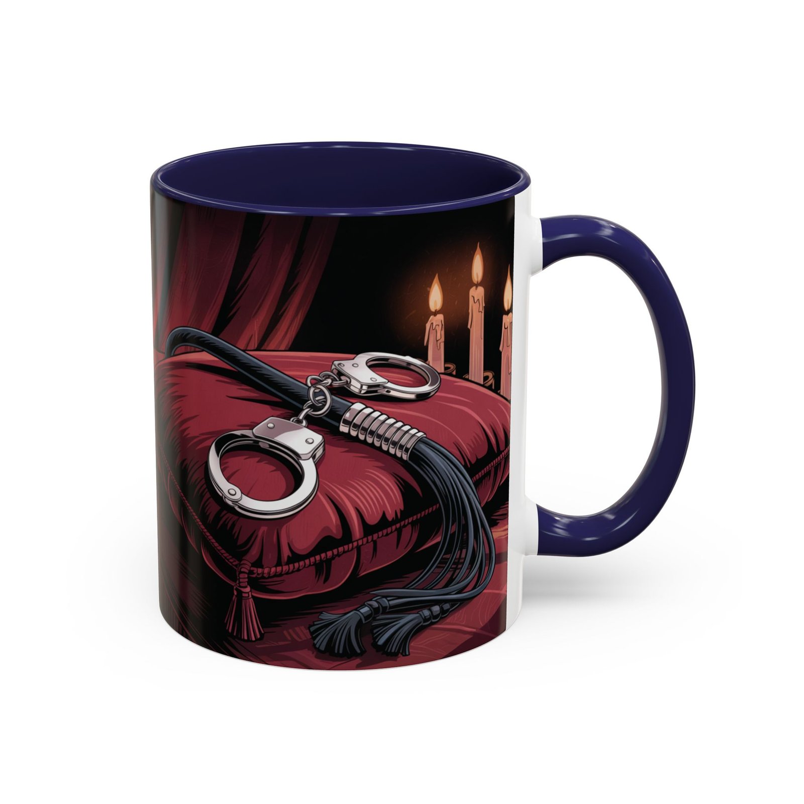 Seductive Handcuff Accent - Candles and a Whip - Bondage Theme - Choice of Colors - Coffee Mug - 11 & 15oz - Image 11