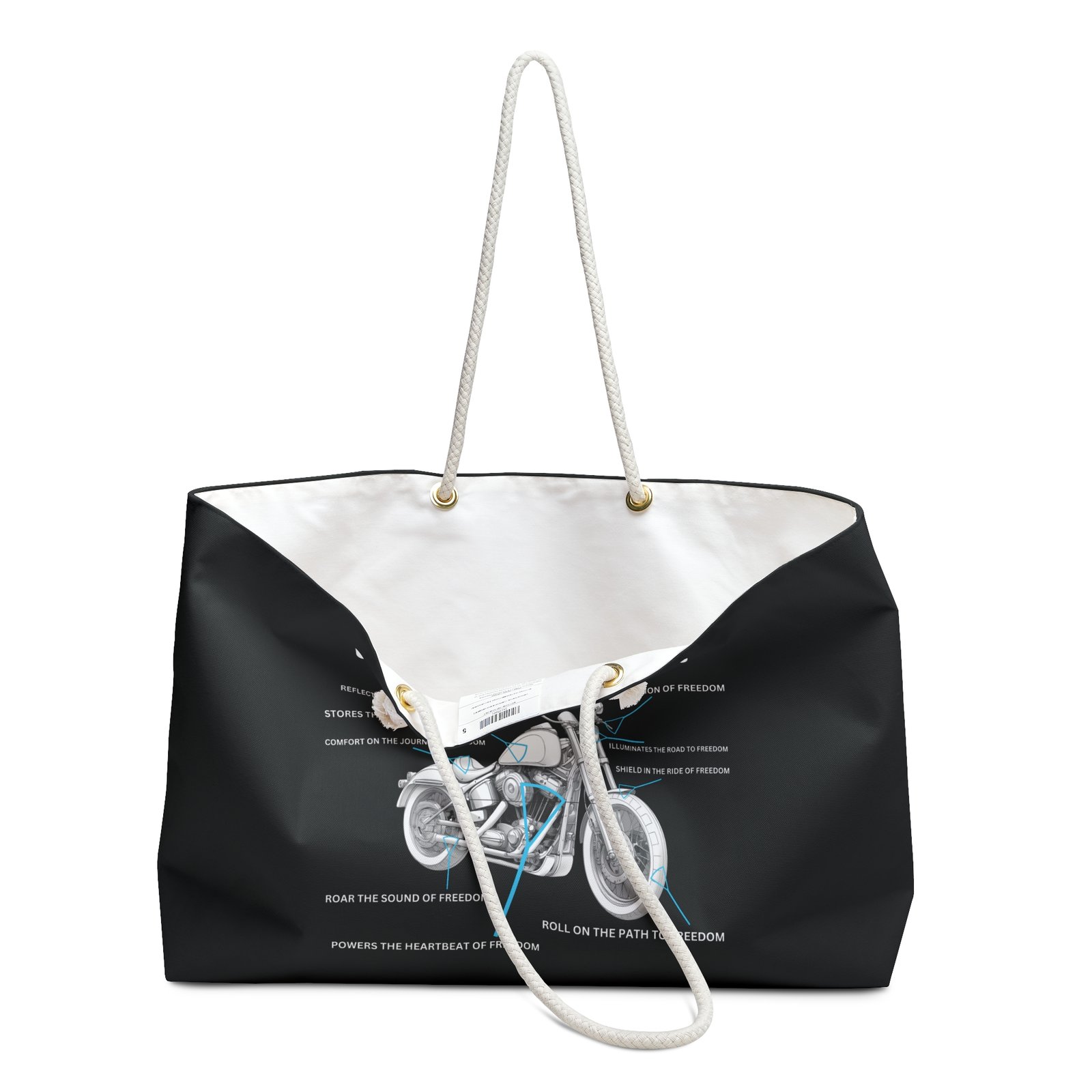 The Anatomy of Freedom - Motorcycles Bikers Motobikes Scooters - Weekender Bag - Tote - Image 3