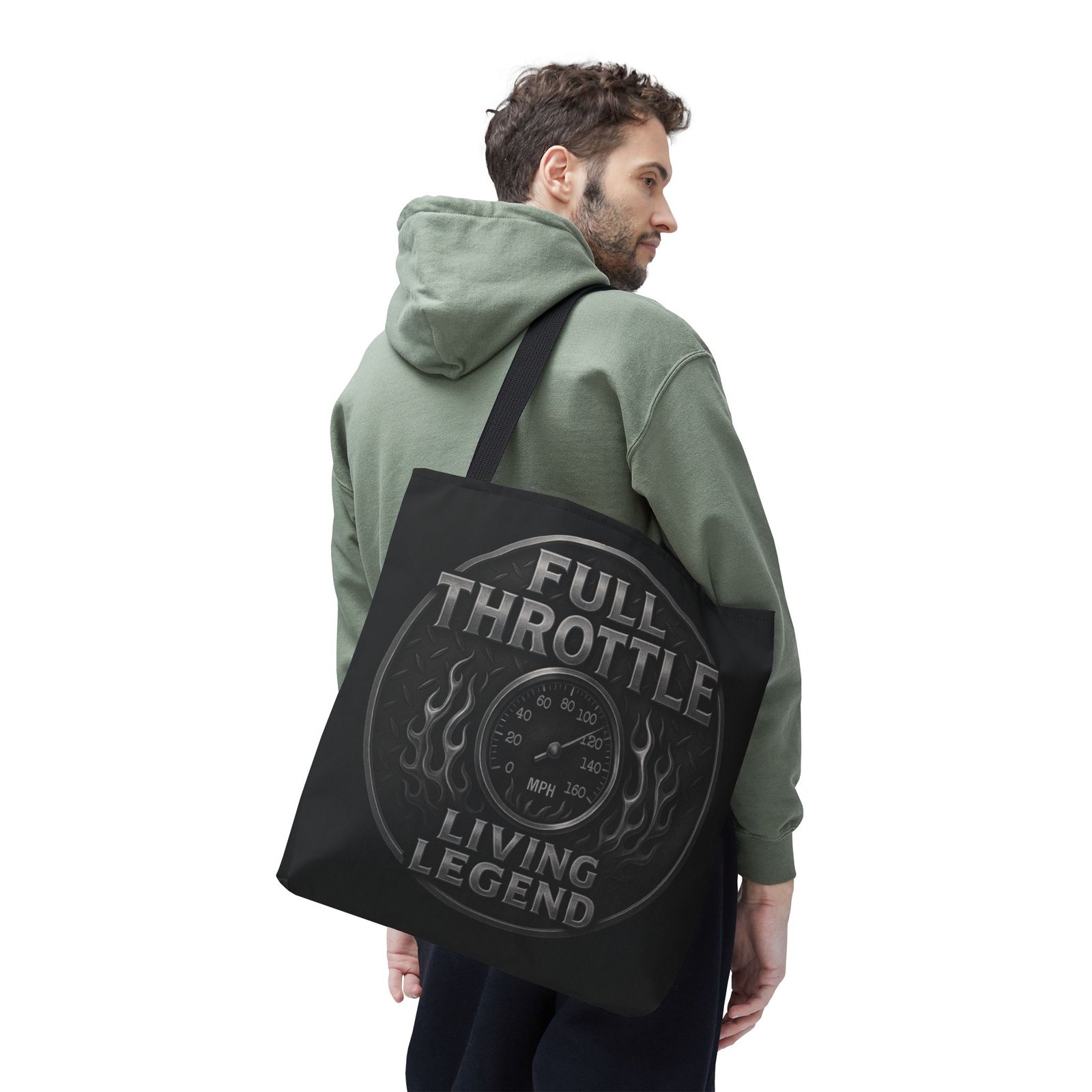 Tote Bag - Full Throttle Living Legend - Speedometer - Motorcycle - Biker Life - Image 8
