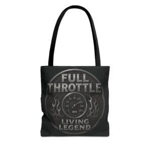 Tote Bag - Full Throttle Living Legend - Speedometer - Motorcycle - Biker Life