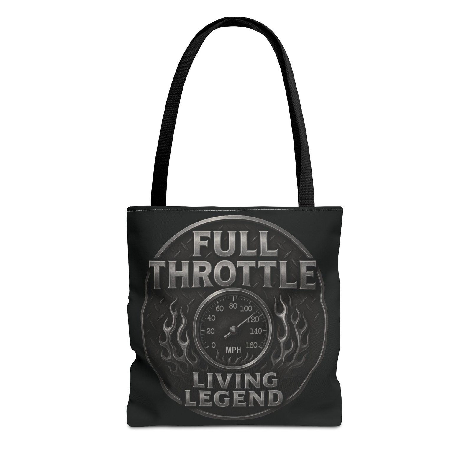 Tote Bag - Full Throttle Living Legend - Speedometer - Motorcycle - Biker Life