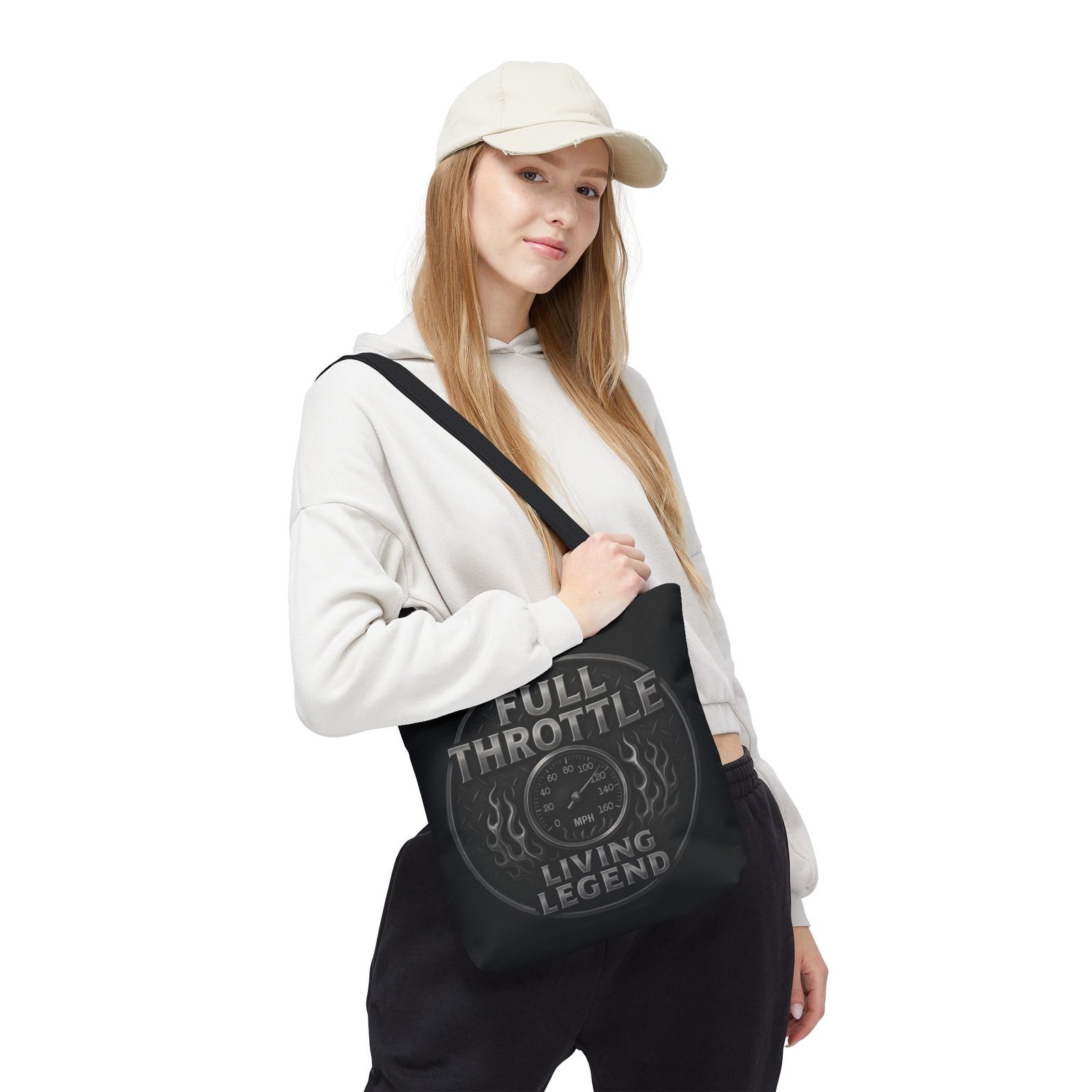 Tote Bag - Full Throttle Living Legend - Speedometer - Motorcycle - Biker Life - Image 3