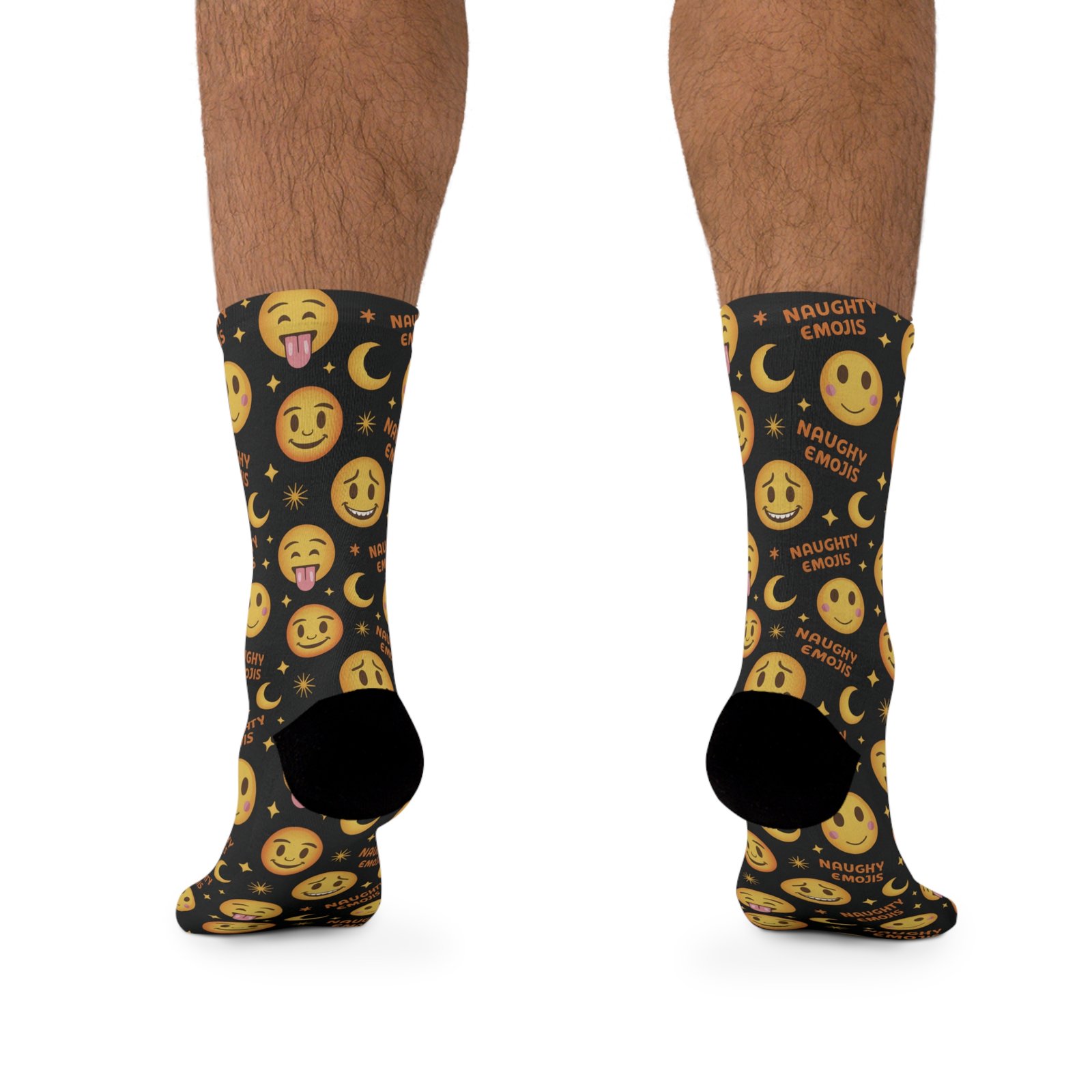 Naughty Emojis Pattern Recycled Poly Socks - Biker Eco-Friendly Gift for Motorcycle Lovers - Image 5