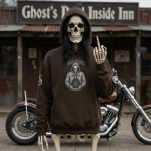 Hoodie - 'Dead Inside' Skeleton Wearing a Design of a Skeleton Wearing a Hoodie - Graphic Pullover