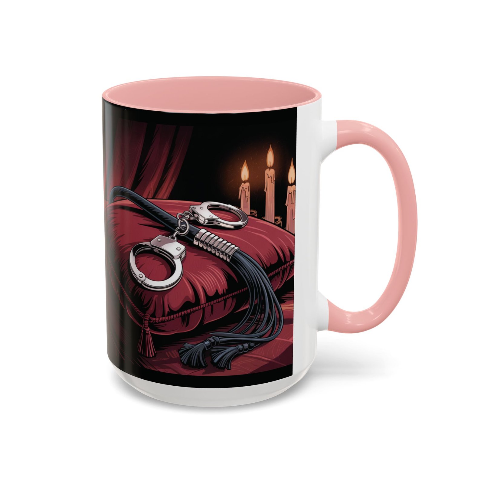 Seductive Handcuff Accent - Candles and a Whip - Bondage Theme - Choice of Colors - Coffee Mug - 11 & 15oz - Image 29