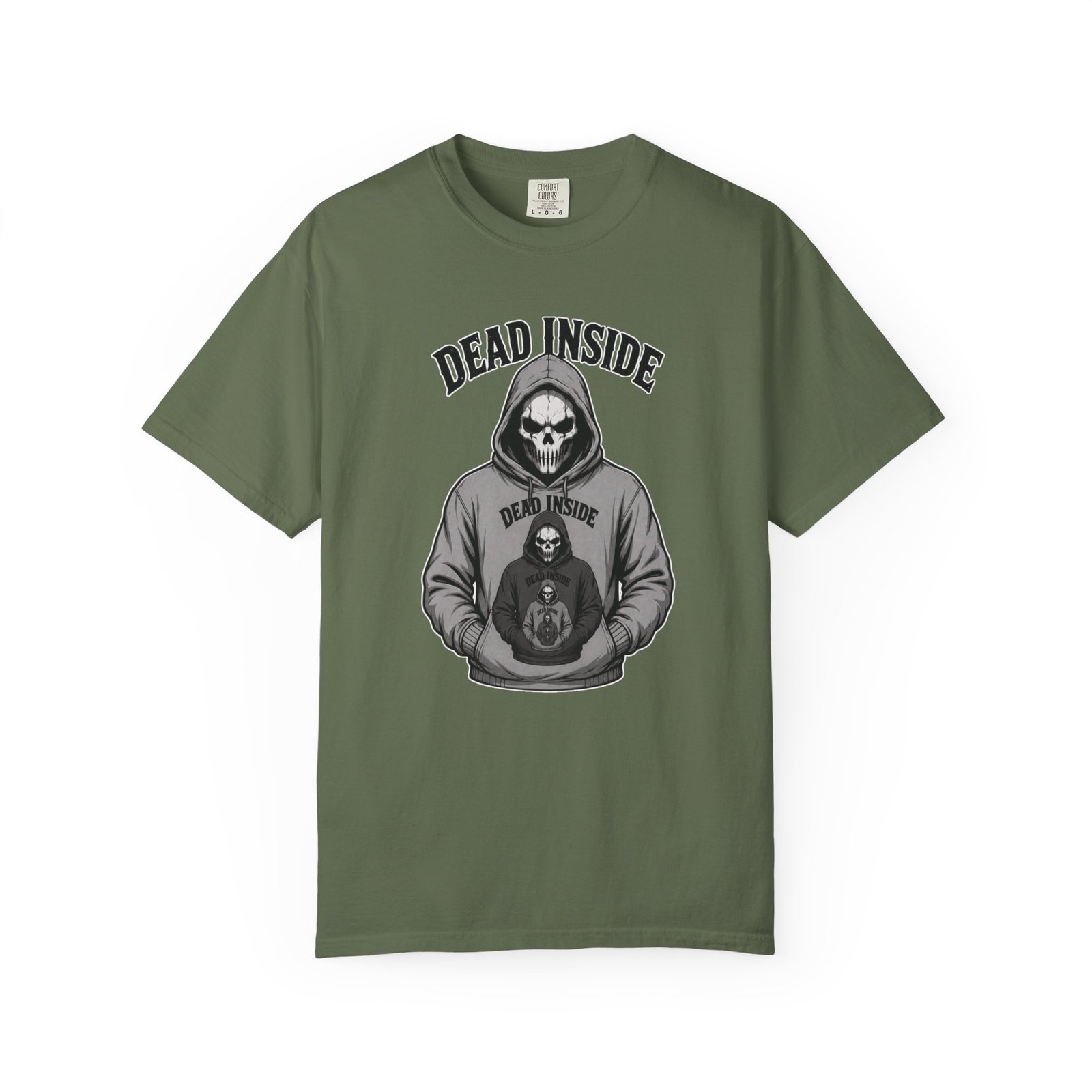 Biker Garment-Dyed T-shirt - Comfort Colors 1717 - Skeleton Wearing a Hoodie of a Skeleton Wearing a Hoodie - Image 15