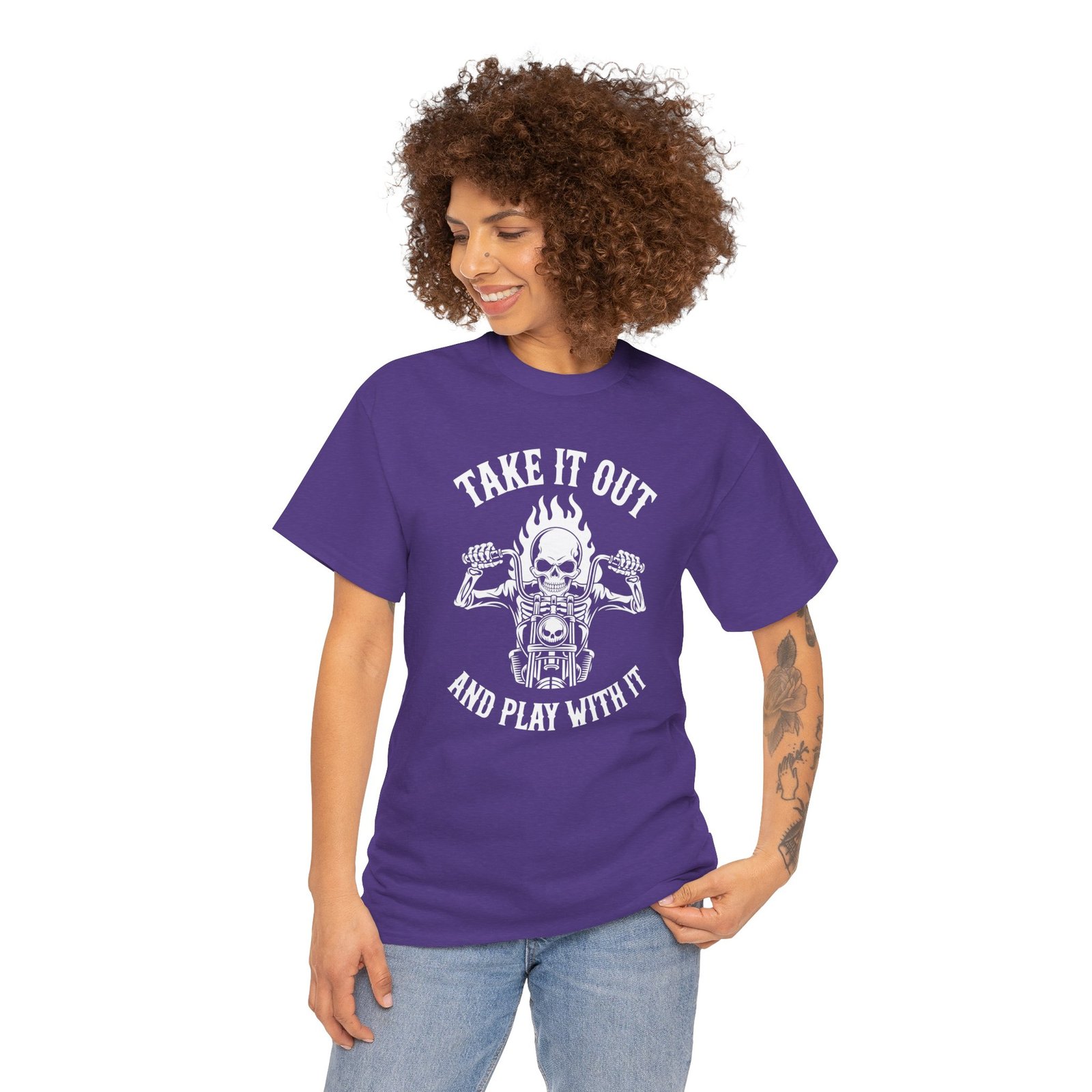 Motorcycle T-Shirt - Take it Out and Play with it - Skeleton Rider - Color Choice - Unisex Tee - Image 9