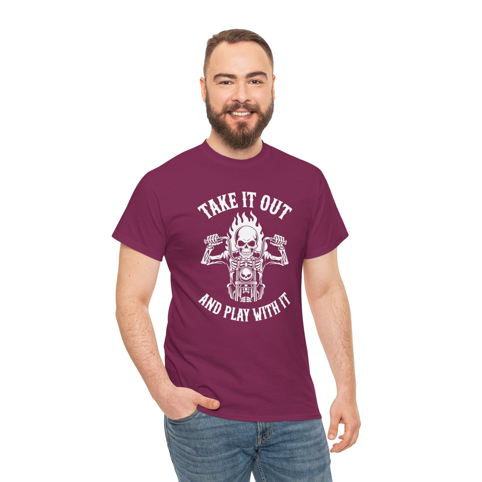 Motorcycle T-Shirt - Take it Out and Play with it - Skeleton Rider - Color Choice - Unisex Tee - Image 10