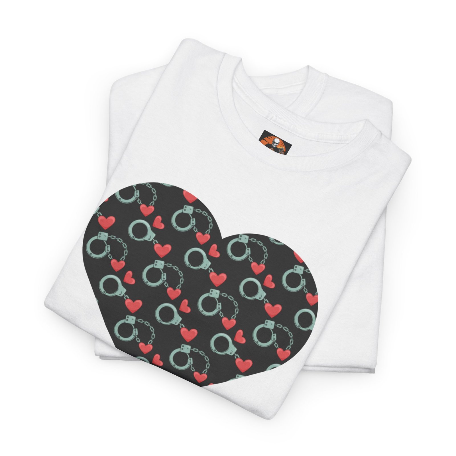 Motorcycle T-Shirt -Handcuffs and Hearts Pattern - Sexy Innuendo - Unisex Tee - Image 6