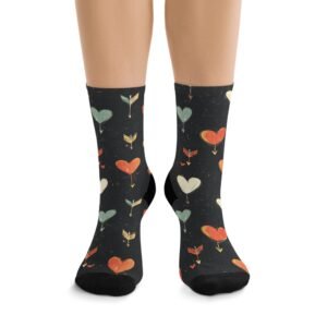 Hearts and Arrows Pattern - Recycled Poly Socks - Fun & Eco-Friendly Gift for Party Lovers