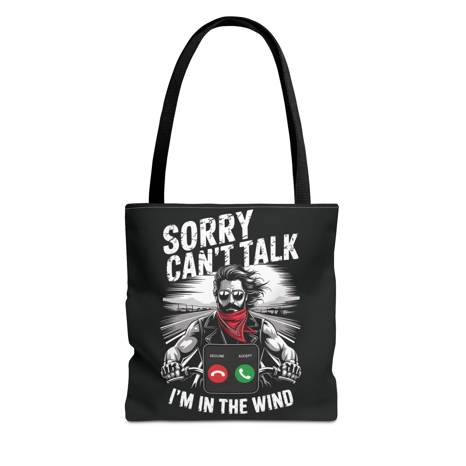 Biker Tote Bag - Sorry Can't Talk I'm in the Wind - Motorcycle Riding Excuse