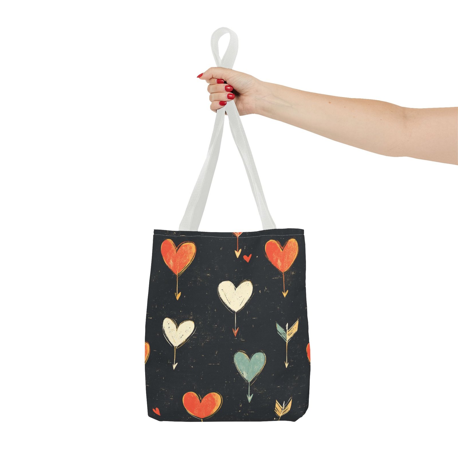 Tote Bag - Biker Life - Hearts and Arrows Pattern - Hand Drawn Art Style - Image 8