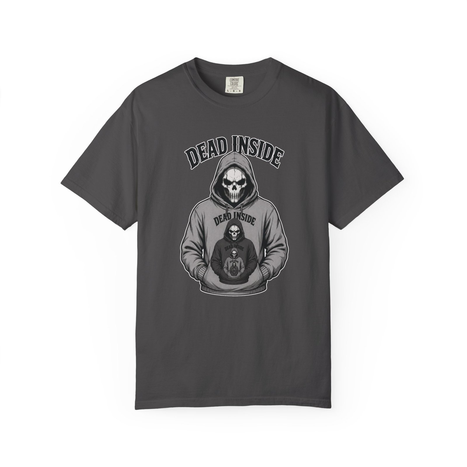 Biker Garment-Dyed T-shirt - Comfort Colors 1717 - Skeleton Wearing a Hoodie of a Skeleton Wearing a Hoodie - Image 11