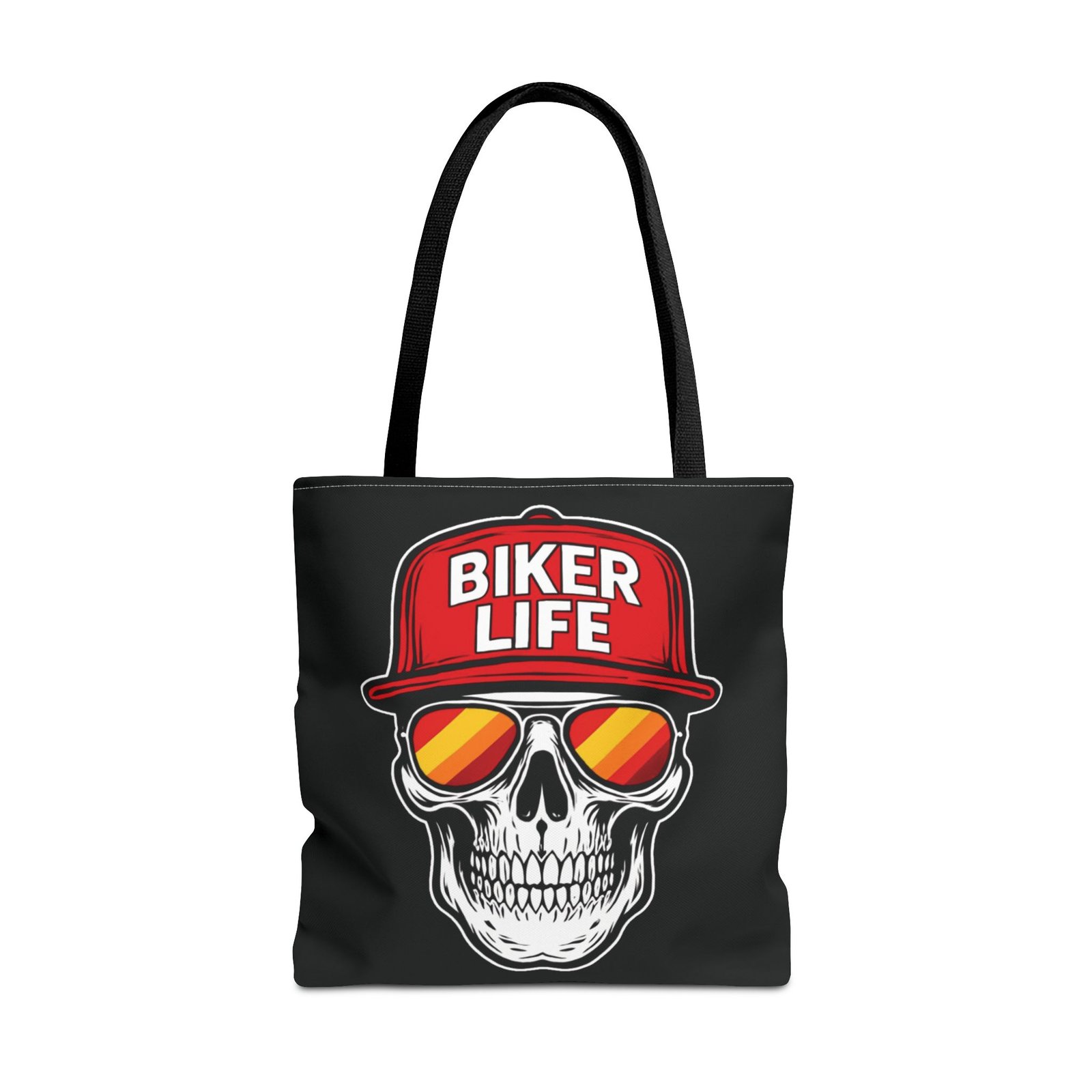 Tote Bag - Biker Life - Skull Wearing a Snapback Cap and Sunglasses - Image 5