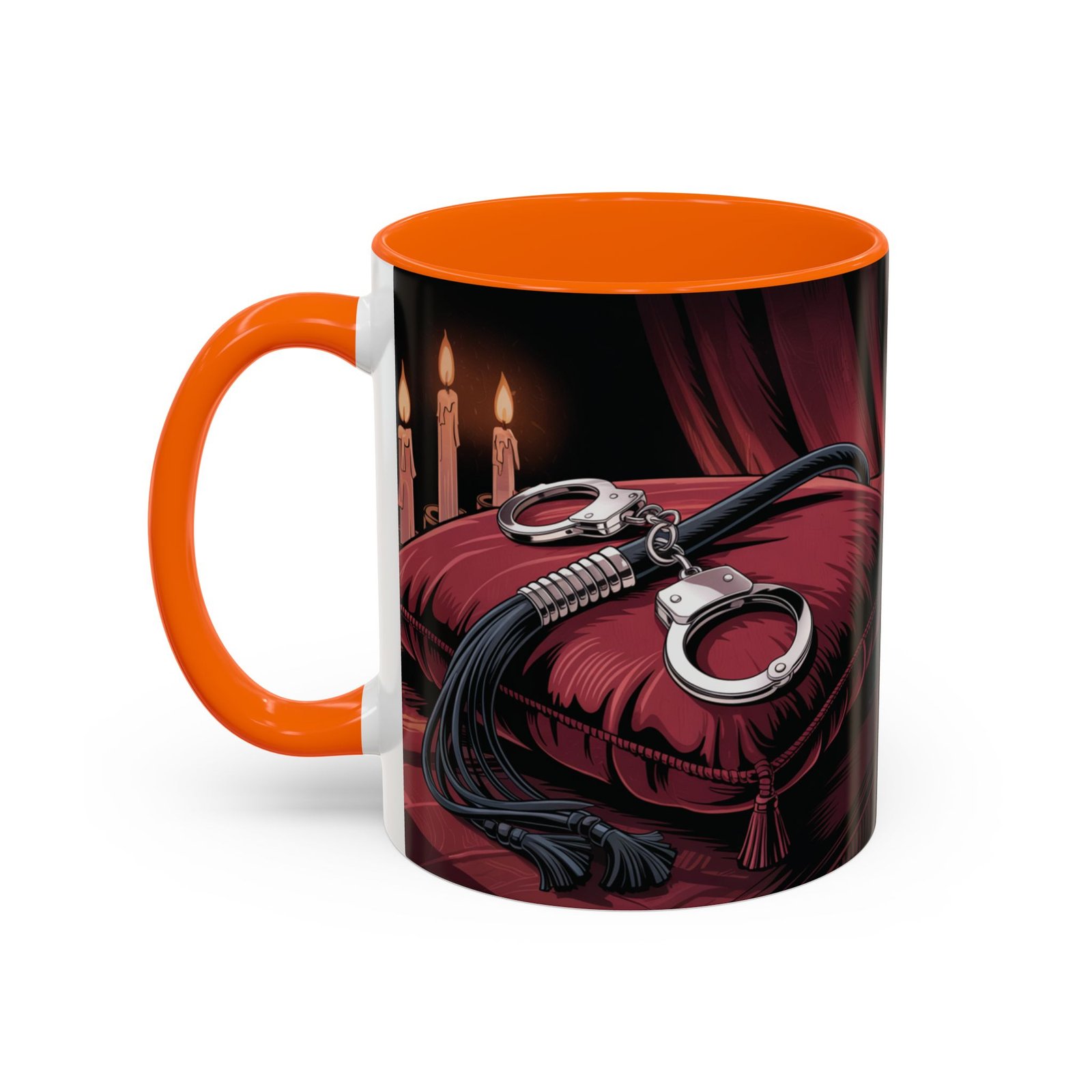 Seductive Handcuff Accent - Candles and a Whip - Bondage Theme - Choice of Colors - Coffee Mug - 11 & 15oz - Image 18