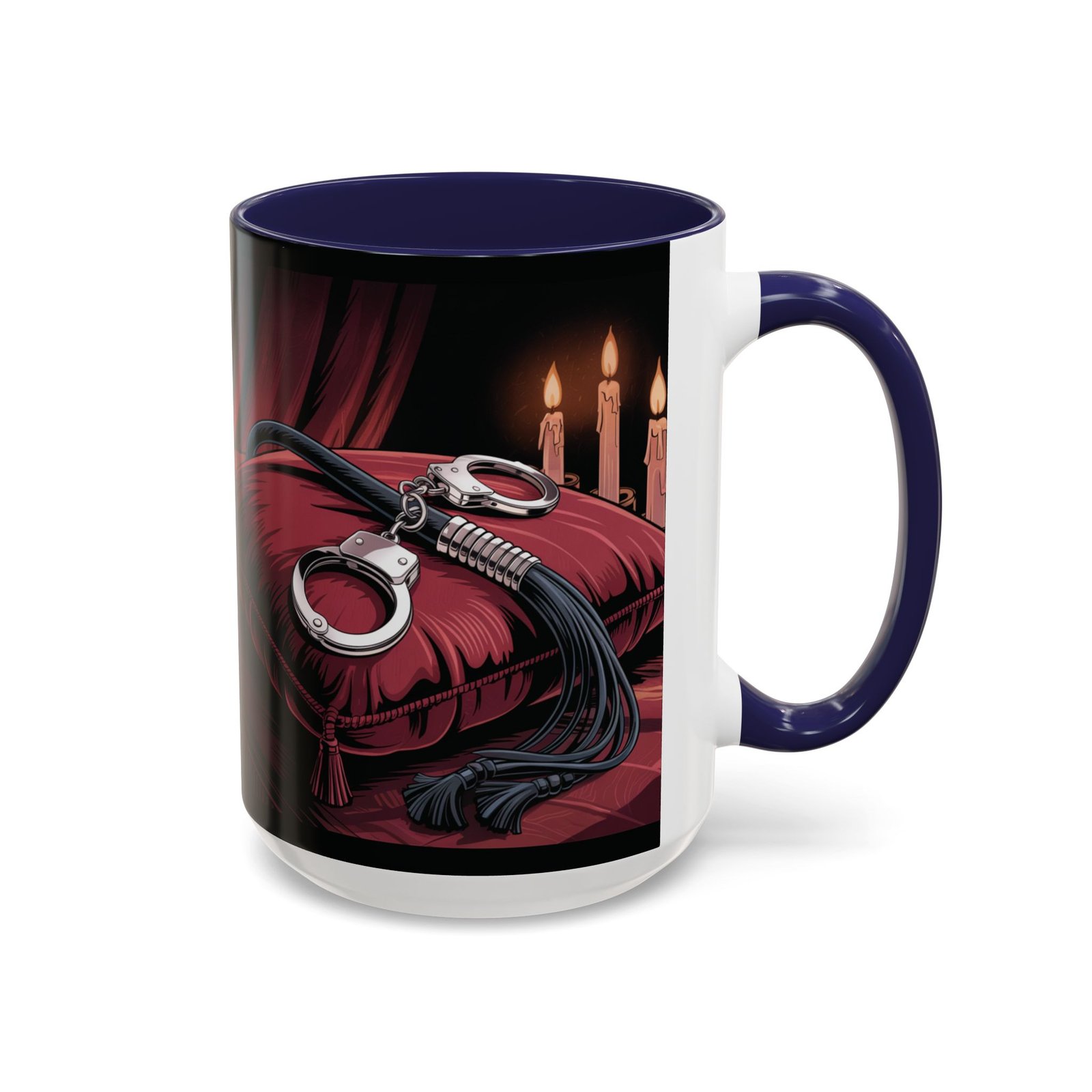 Seductive Handcuff Accent - Candles and a Whip - Bondage Theme - Choice of Colors - Coffee Mug - 11 & 15oz - Image 26