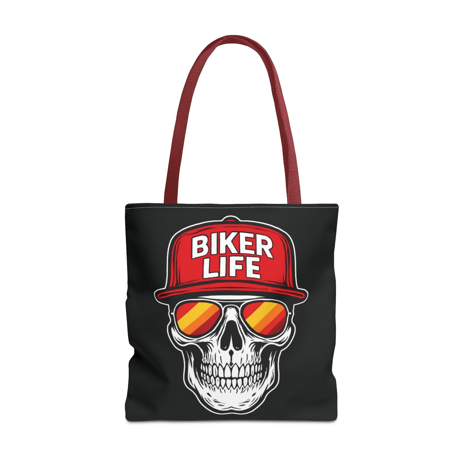 Tote Bag - Biker Life - Skull Wearing a Snapback Cap and Sunglasses - Image 11