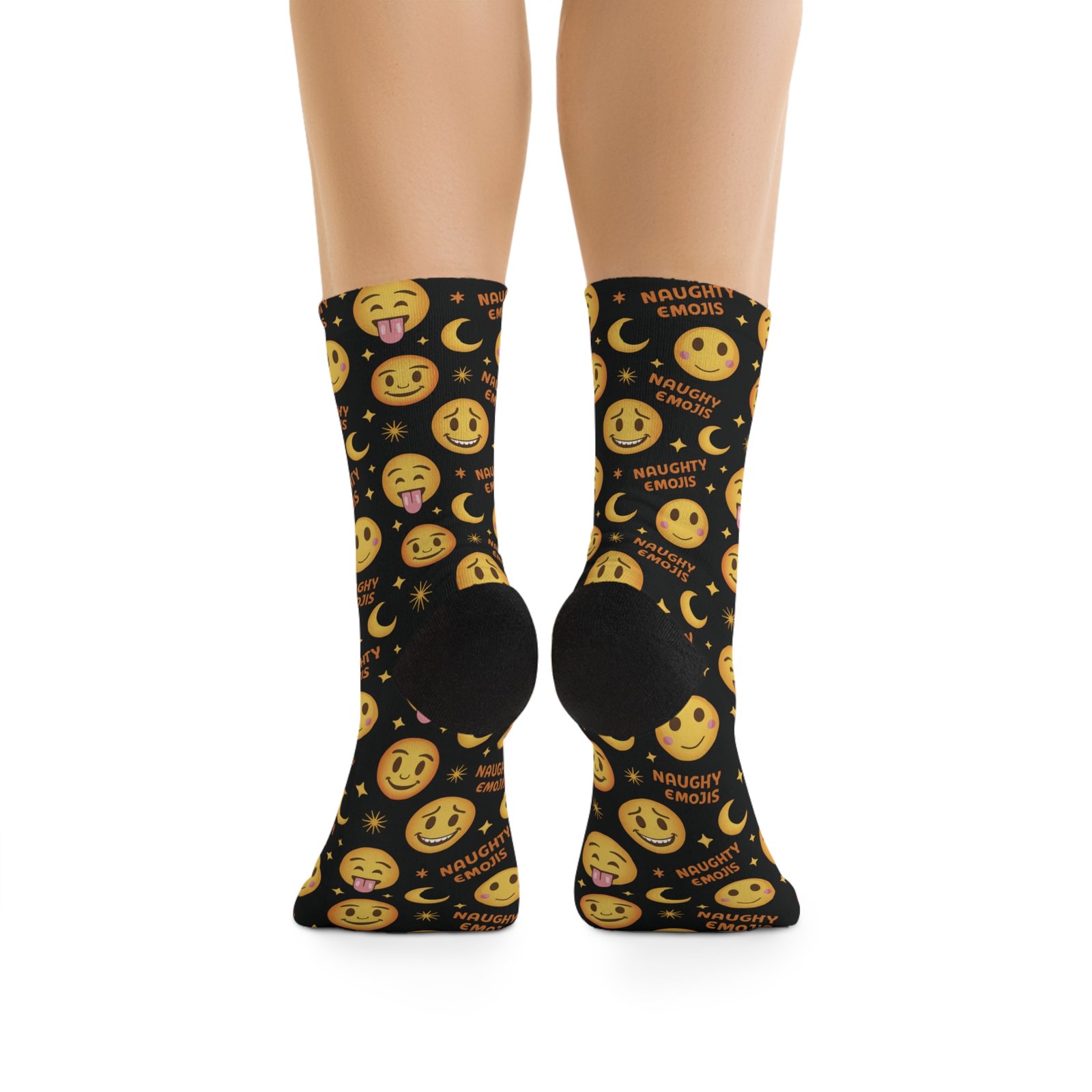 Naughty Emojis Pattern Recycled Poly Socks - Biker Eco-Friendly Gift for Motorcycle Lovers - Image 3