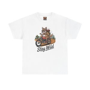 Motorcycle T-Shirt - Stay Wild - Coyote Moto Rider - Color Choice - Unisex Tee