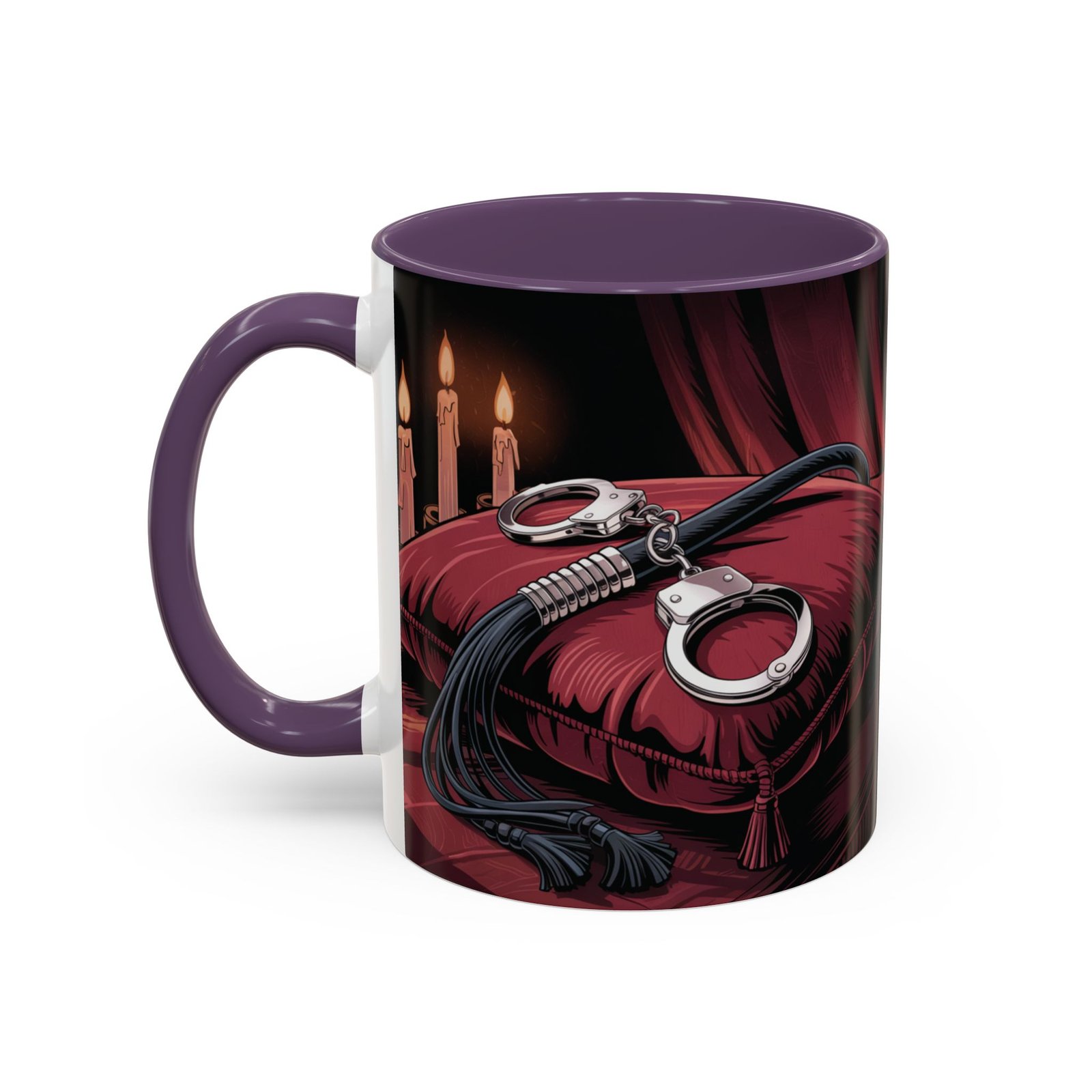 Seductive Handcuff Accent - Candles and a Whip - Bondage Theme - Choice of Colors - Coffee Mug - 11 & 15oz - Image 48