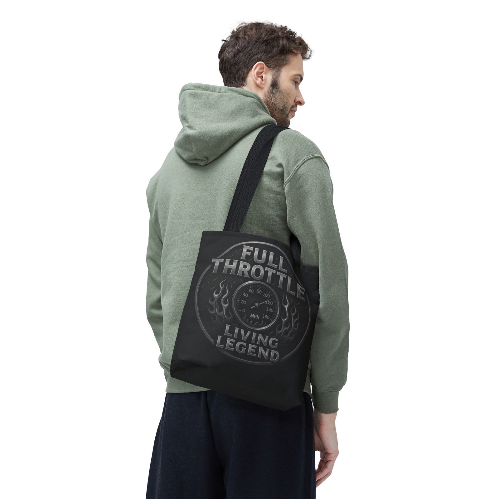Tote Bag - Full Throttle Living Legend - Speedometer - Motorcycle - Biker Life - Image 2
