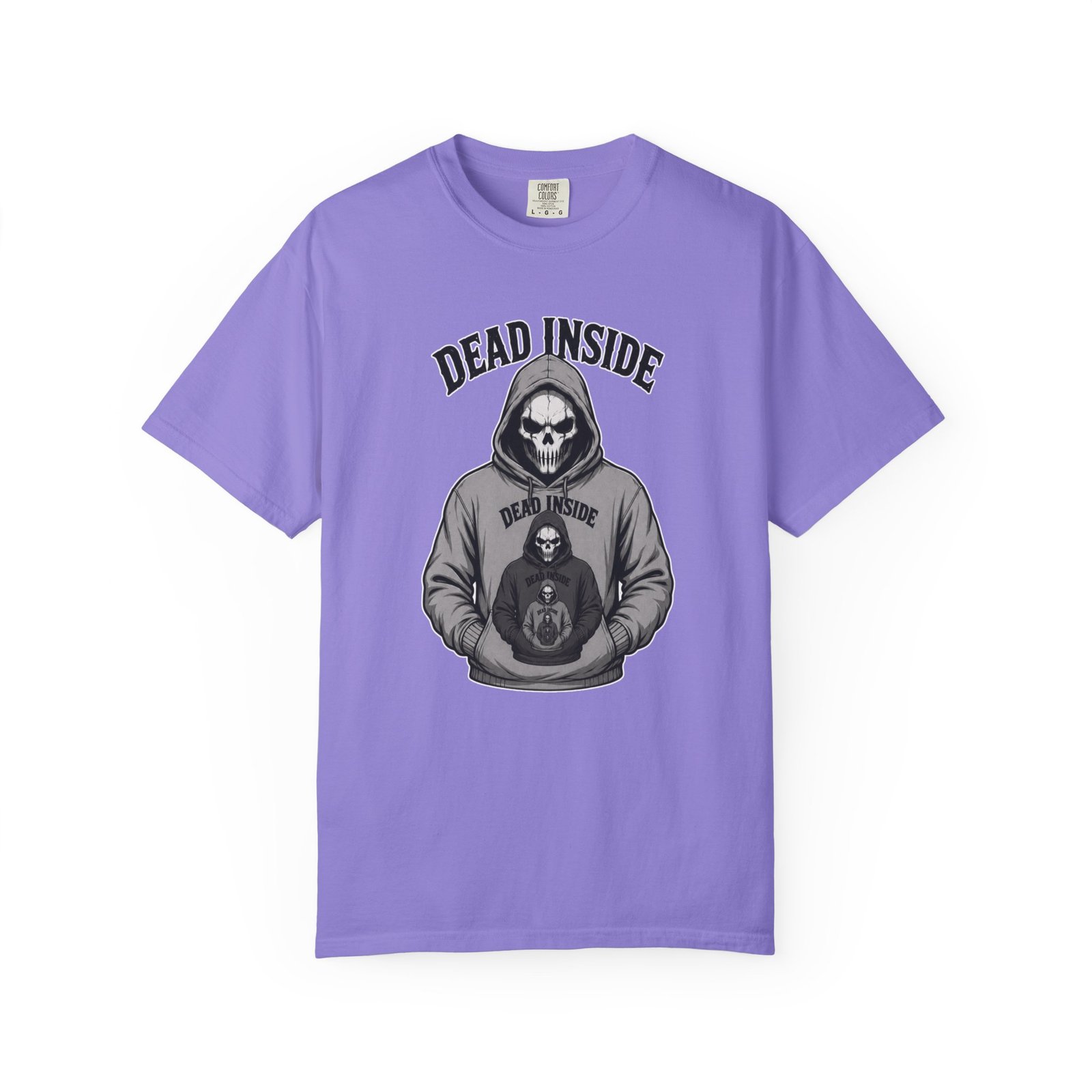 Biker Garment-Dyed T-shirt - Comfort Colors 1717 - Skeleton Wearing a Hoodie of a Skeleton Wearing a Hoodie - Image 10