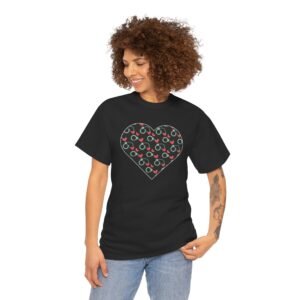 Motorcycle T-Shirt -Handcuffs and Hearts Pattern - Sexy Innuendo - Unisex Tee