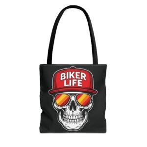 Tote Bag - Biker Life - Skull Wearing a Snapback Cap and Sunglasses
