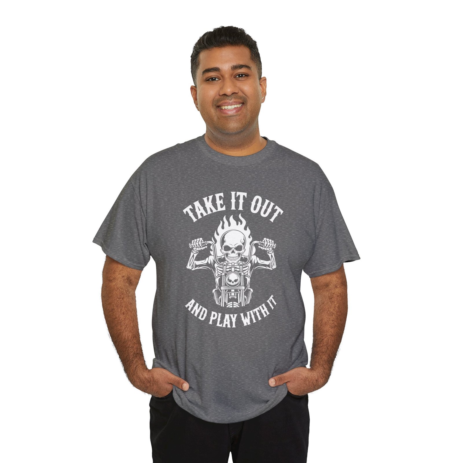 Motorcycle T-Shirt - Take it Out and Play with it - Skeleton Rider - Color Choice - Unisex Tee - Image 8