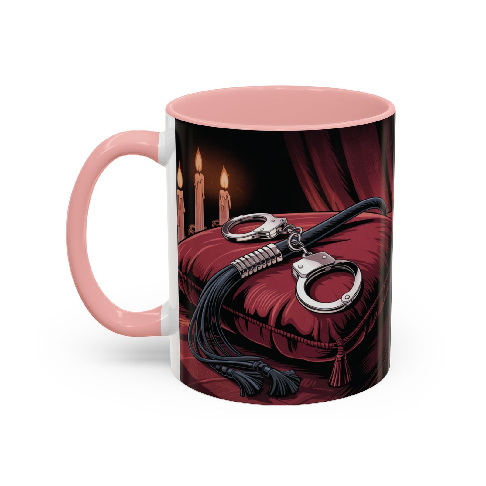 Seductive Handcuff Accent - Candles and a Whip - Bondage Theme - Choice of Colors - Coffee Mug - 11 & 15oz - Image 16