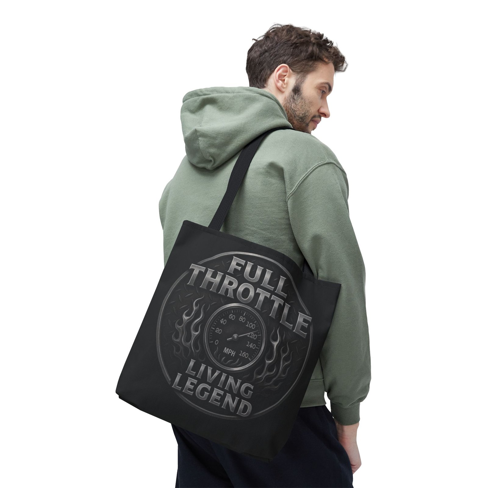 Tote Bag - Full Throttle Living Legend - Speedometer - Motorcycle - Biker Life - Image 5