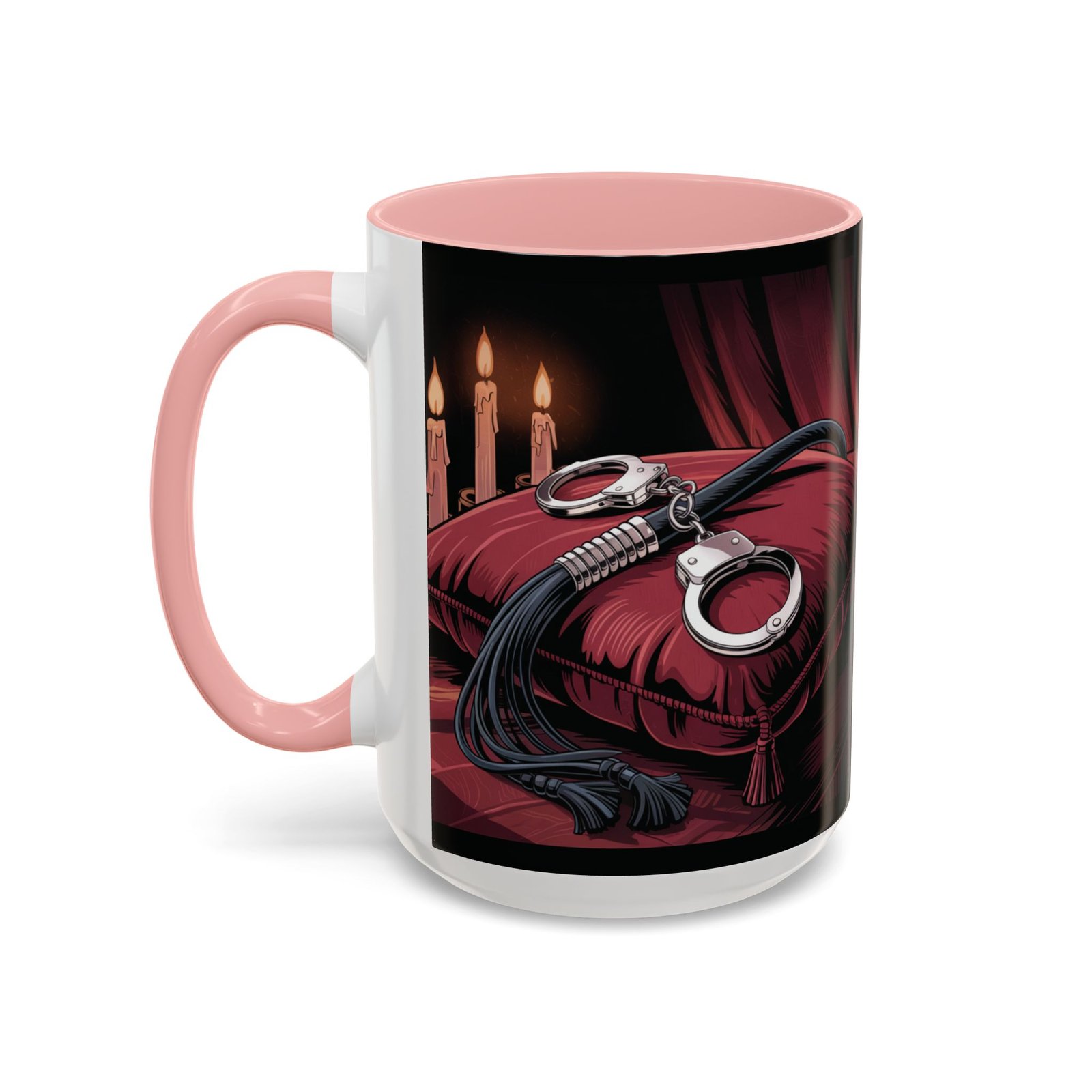 Seductive Handcuff Accent - Candles and a Whip - Bondage Theme - Choice of Colors - Coffee Mug - 11 & 15oz - Image 30