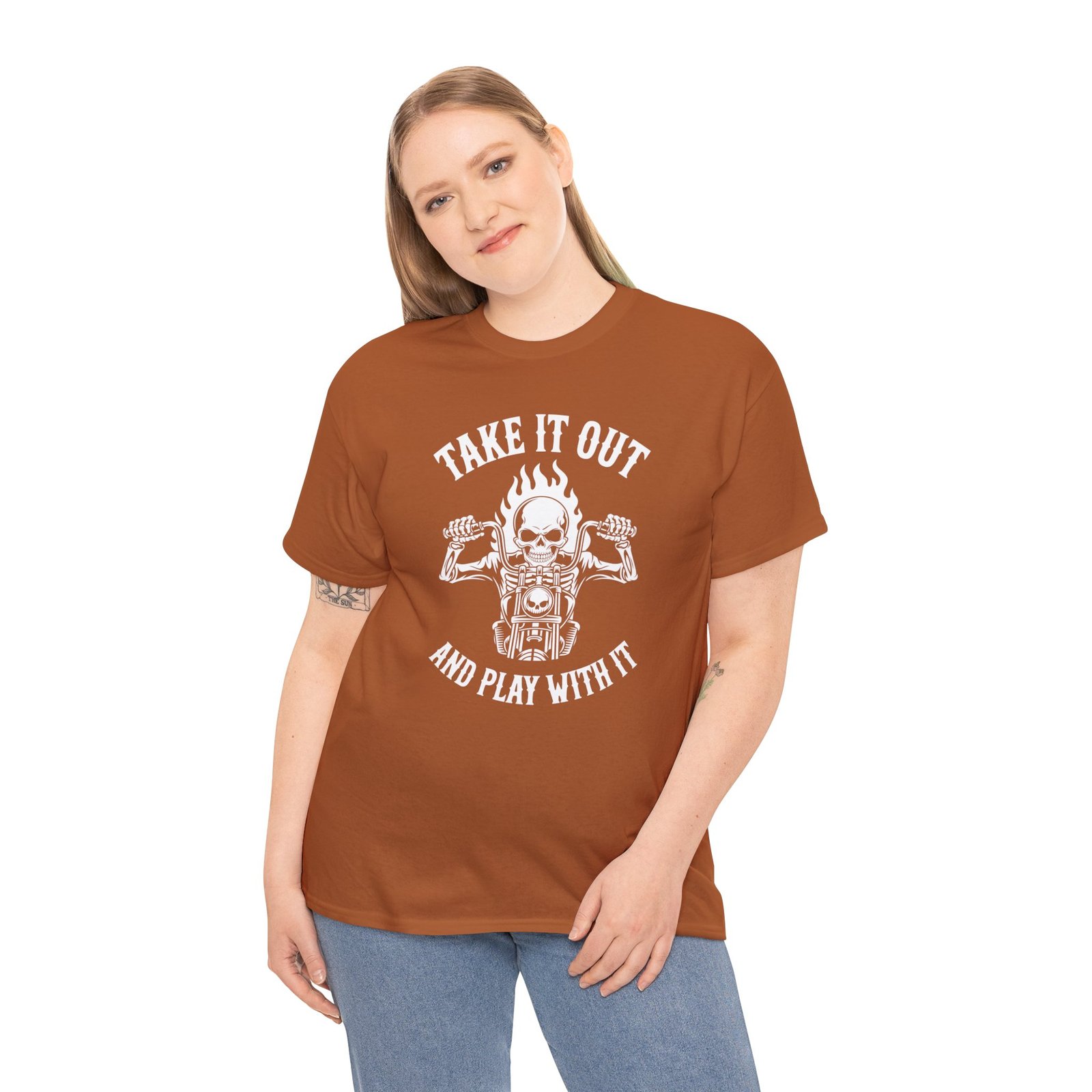 Motorcycle T-Shirt - Take it Out and Play with it - Skeleton Rider - Color Choice - Unisex Tee - Image 6