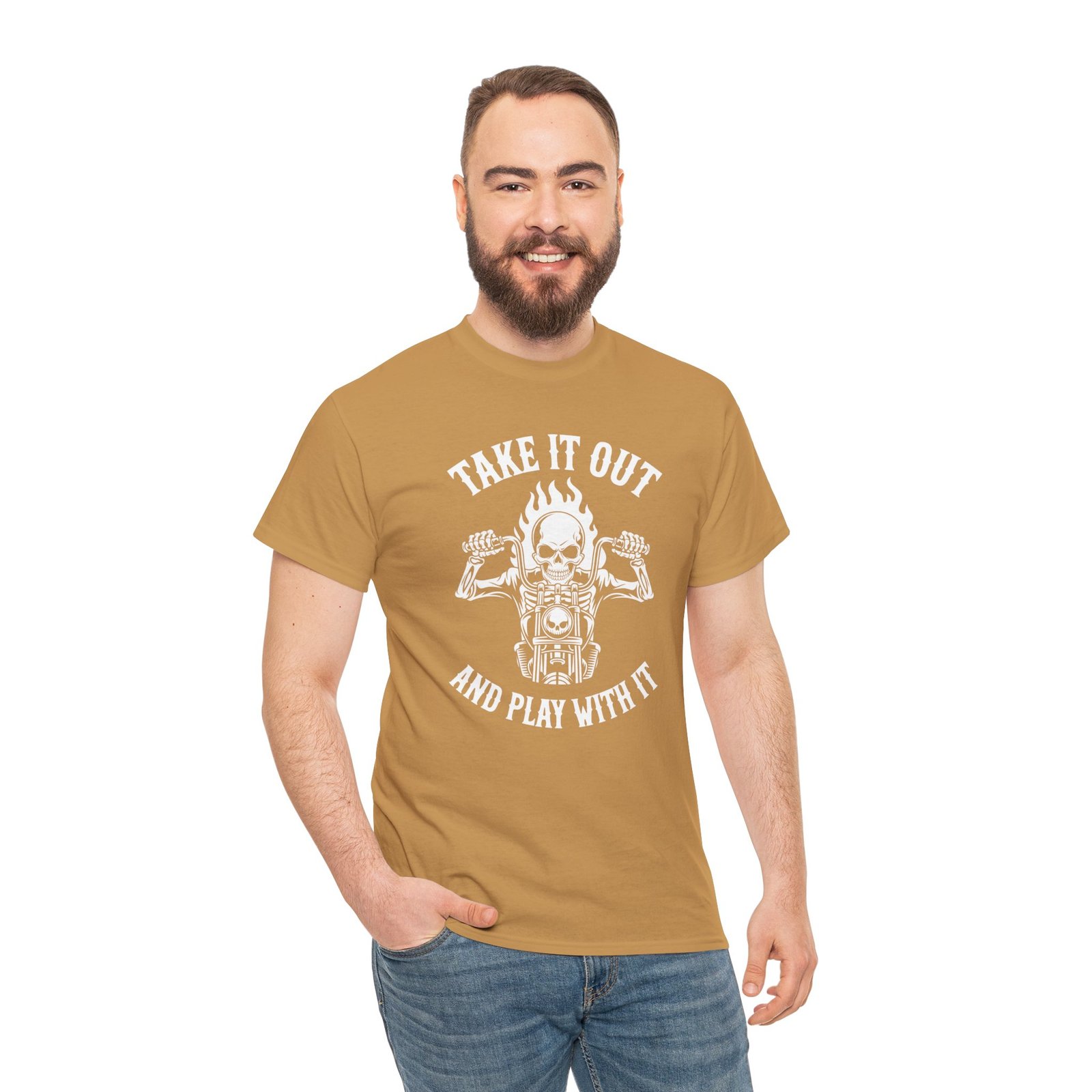 Motorcycle T-Shirt - Take it Out and Play with it - Skeleton Rider - Color Choice - Unisex Tee - Image 5