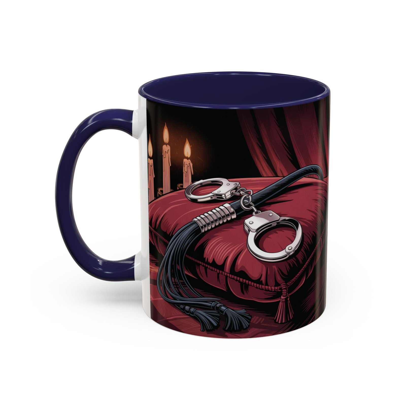 Seductive Handcuff Accent - Candles and a Whip - Bondage Theme - Choice of Colors - Coffee Mug - 11 & 15oz - Image 12