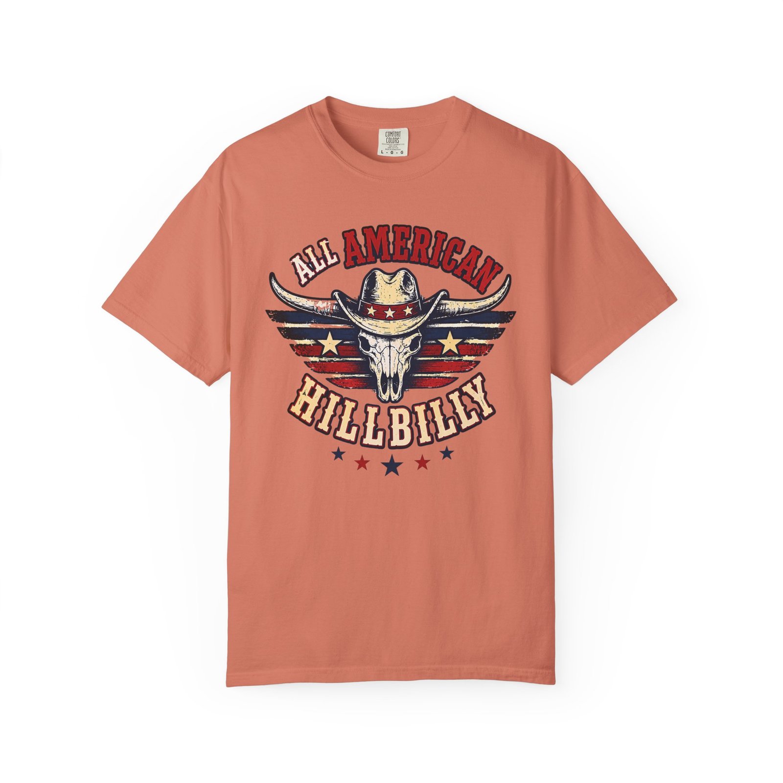Garment-Dyed T-shirt - Comfort Colors 1717 - All American Hillbilly - Longhorn Steer Skull - Image 21